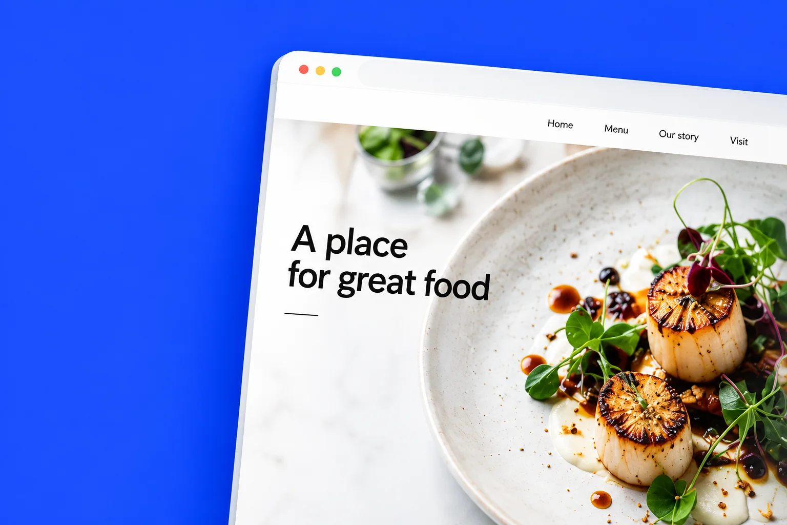 Angled restaurant website concept